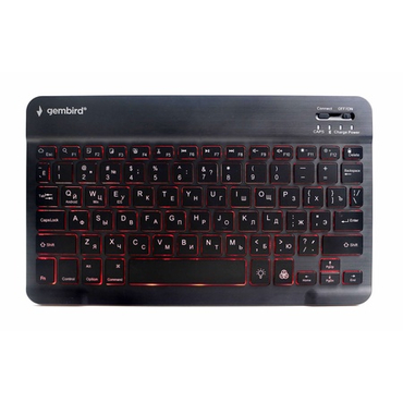 Клавиатура Gembird KBW-4N беспроводная, мультимедиа, подсветка, Bluetooth, Type-C, чёрный